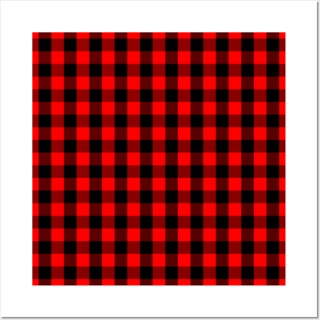 Classic Red and Black Buffalo Check Plaid Tartan Wall Art by podartist